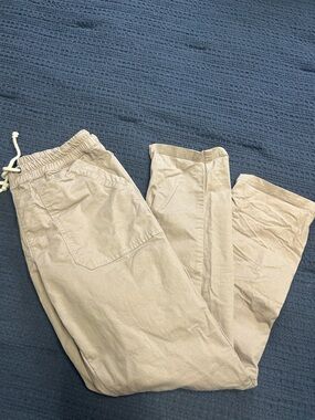 Casual Drawstring Pants in Light Khaki